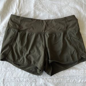 Lululemon olive green running shorts